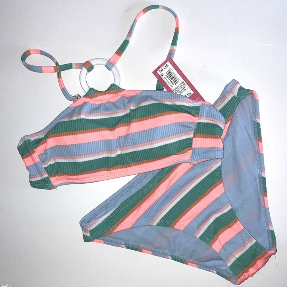 5/25  colored striped bikini cheeky bottoms